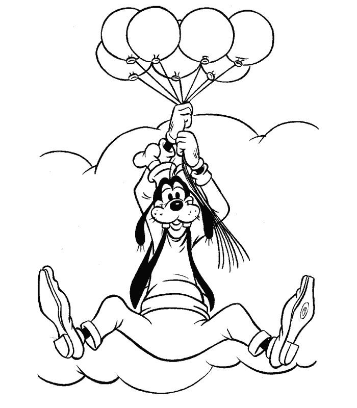 coloriage dingo envolee de ballon